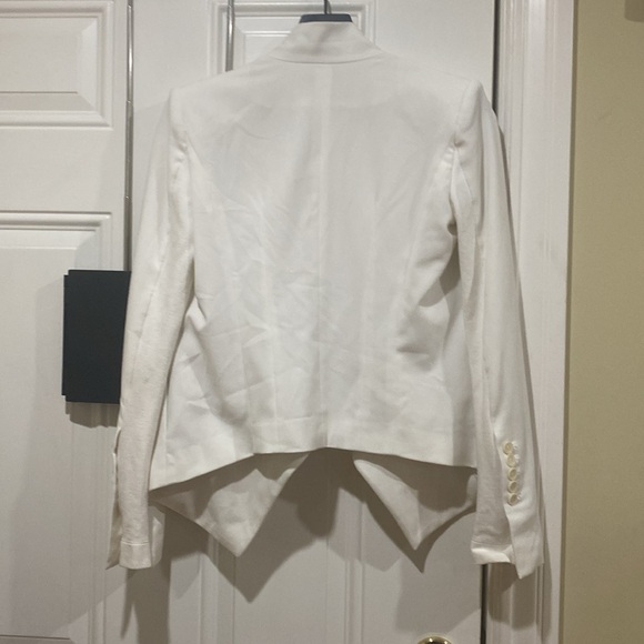 BCBG Maxazria White Aubree White Draped Blazer - Picture 7 of 10